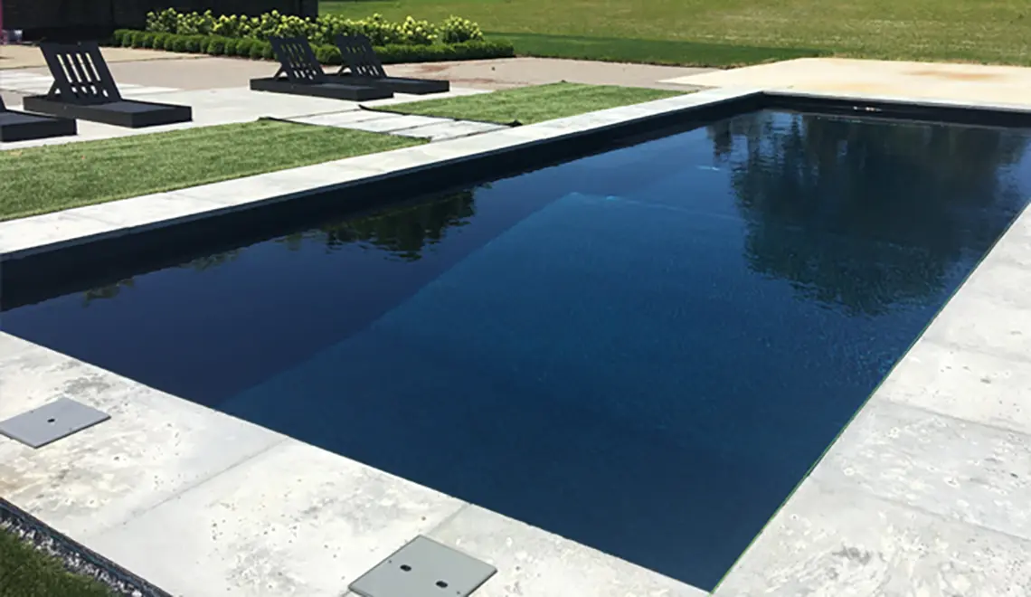 Leisure Pools The Grand rectangular fiberglass pool deep end stunning finish by Leisure Pools Northwest Ohio